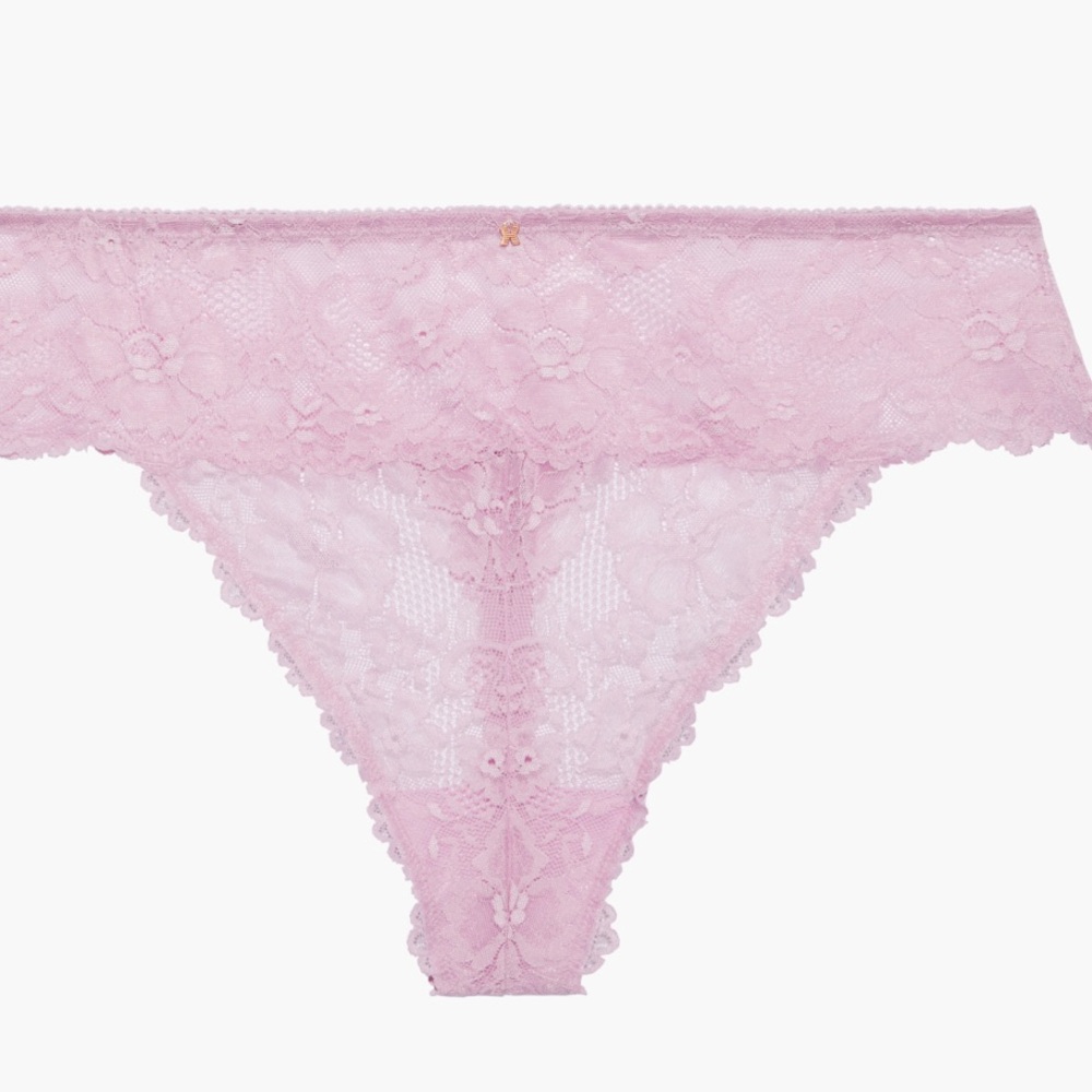 Savage X Fenty High Waist Pink Lace Thong 2X